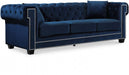 Bowery Blue Velvet Sofa - 614Navy-S - Vega Furniture