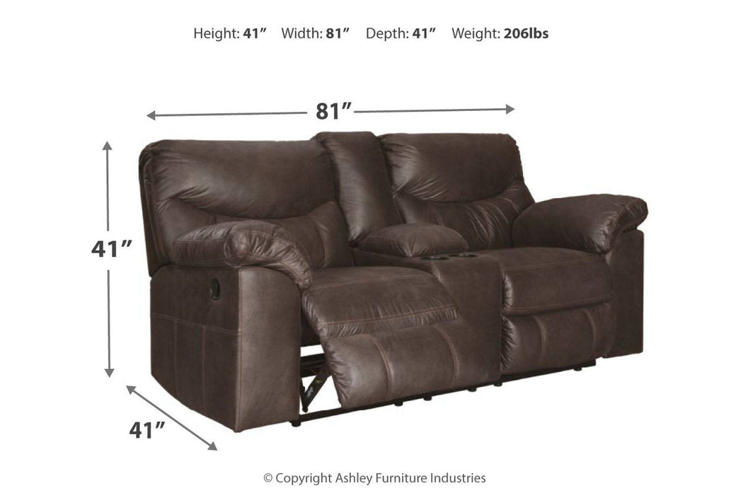 Boxberg Teak Reclining Loveseat with Console - 3380394 - Vega Furniture