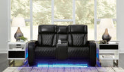 Boyington Black Power Reclining Loveseat with Console - U2710618 - Vega Furniture