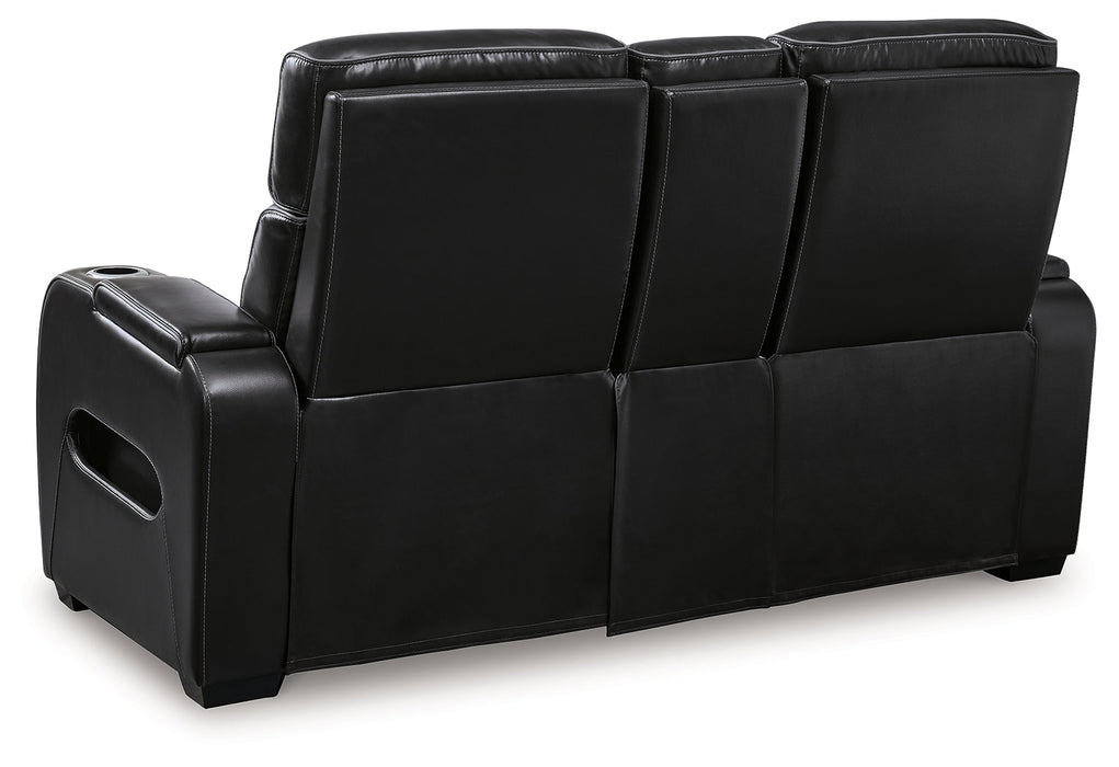 Boyington Black Power Reclining Loveseat with Console - U2710618 - Vega Furniture