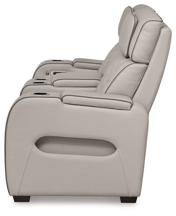 Boyington Gray Power Reclining Loveseat with Console - U2710518 - Vega Furniture