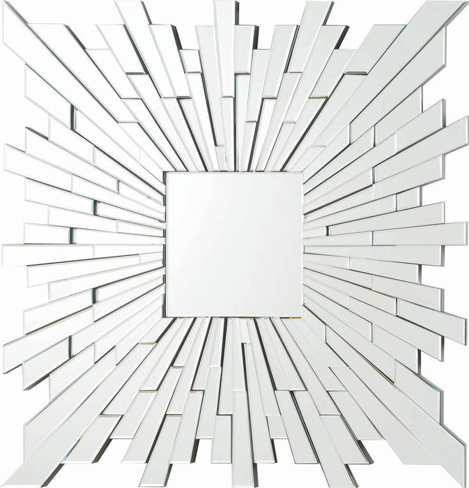 Brantley Silver Square Sunburst Wall Mirror - 901785 - Vega Furniture