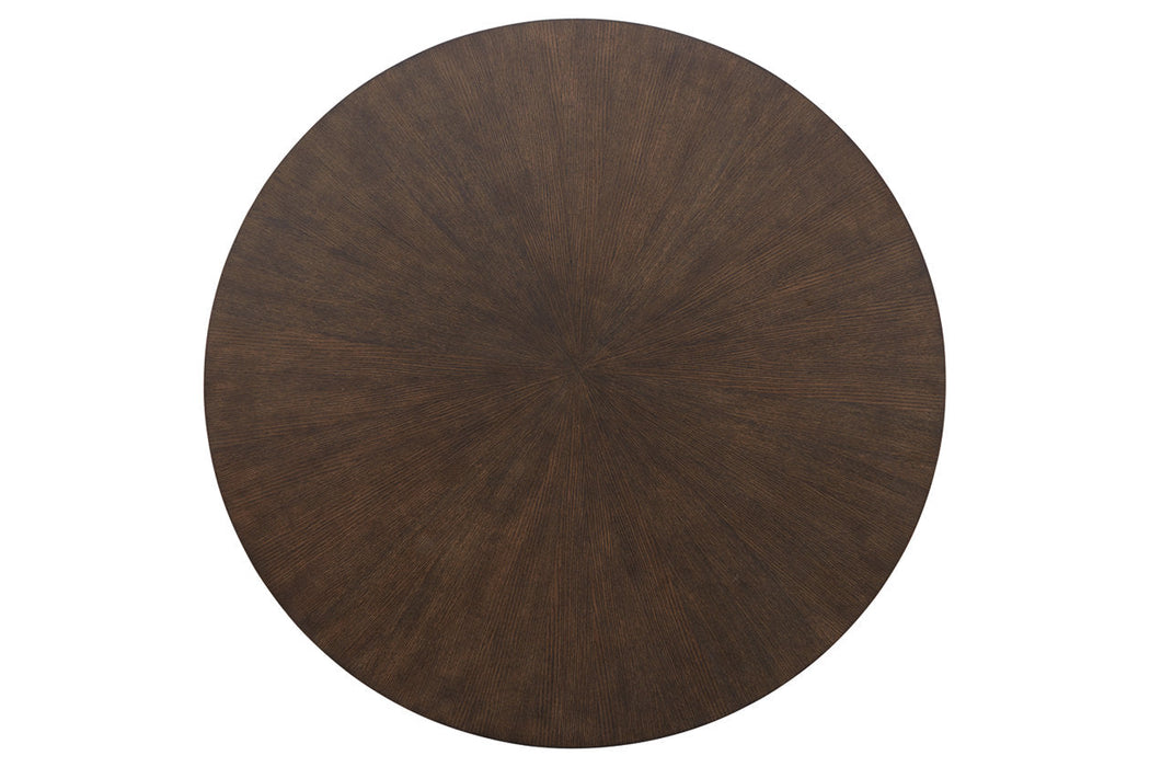 Brazburn Dark Brown/Gold Finish Coffee Table - T185-8 - Vega Furniture