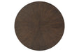 Brazburn Dark Brown/Gold Finish End Table - T185-6 - Vega Furniture