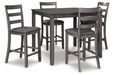 Bridson Gray 5-Piece Counter Height Set - D383-223 - Vega Furniture