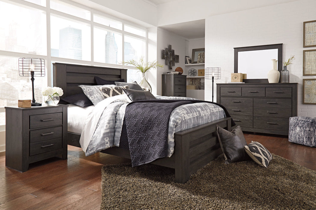 Brinxton Charcoal Queen Panel Bed - SET | B249-64 | B249-67 | B249-98 - Vega Furniture