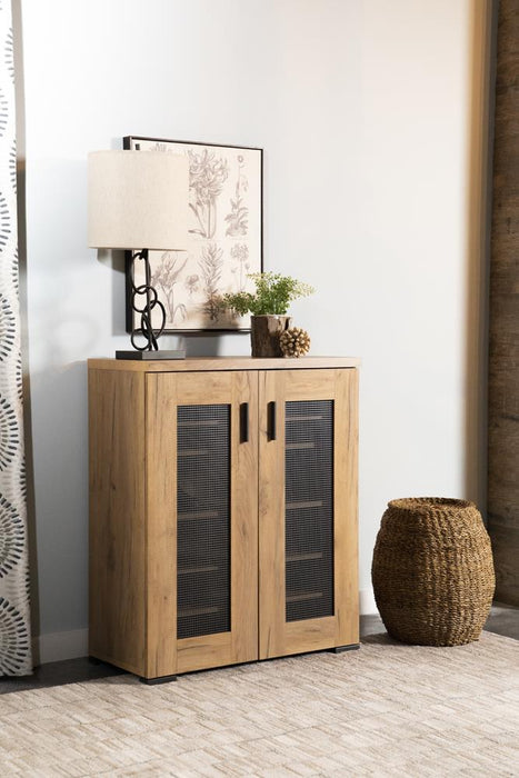 Bristol Golden Oak Metal Mesh Door Accent Cabinet - 951107 - Vega Furniture