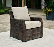 Brook Ranch Brown Outdoor Lounge Chair with Cushion - P465-820 - Vega Furniture