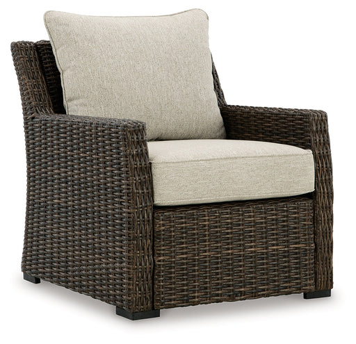 Brook Ranch Brown Outdoor Lounge Chair with Cushion - P465-820 - Vega Furniture