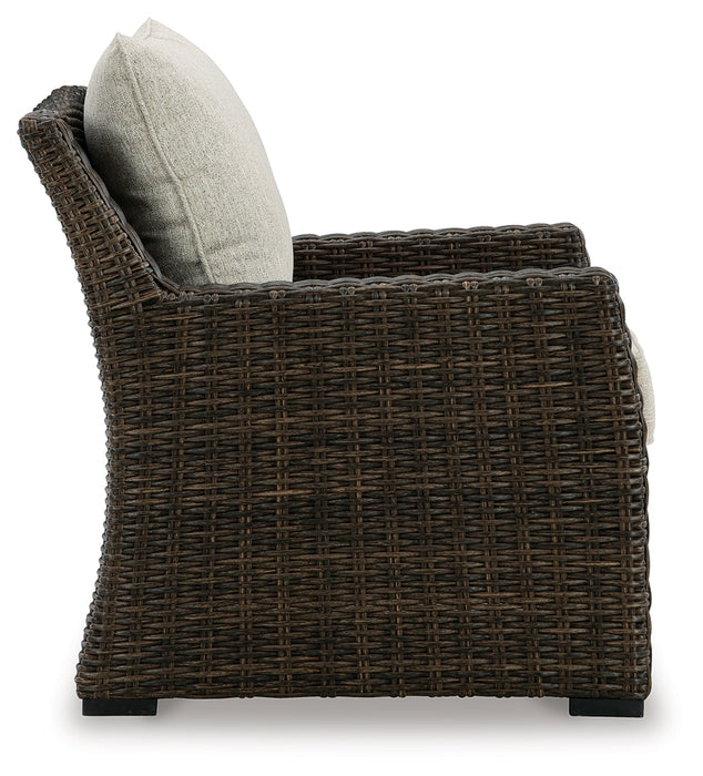 Brook Ranch Brown Outdoor Lounge Chair with Cushion - P465-820 - Vega Furniture