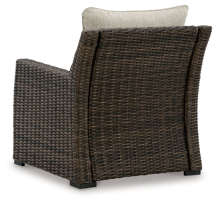 Brook Ranch Brown Outdoor Lounge Chair with Cushion - P465-820 - Vega Furniture