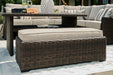 Brook Ranch Brown Outdoor Sofa Sectional/Bench with Cushion, Set of 3 - P465-822 - Vega Furniture