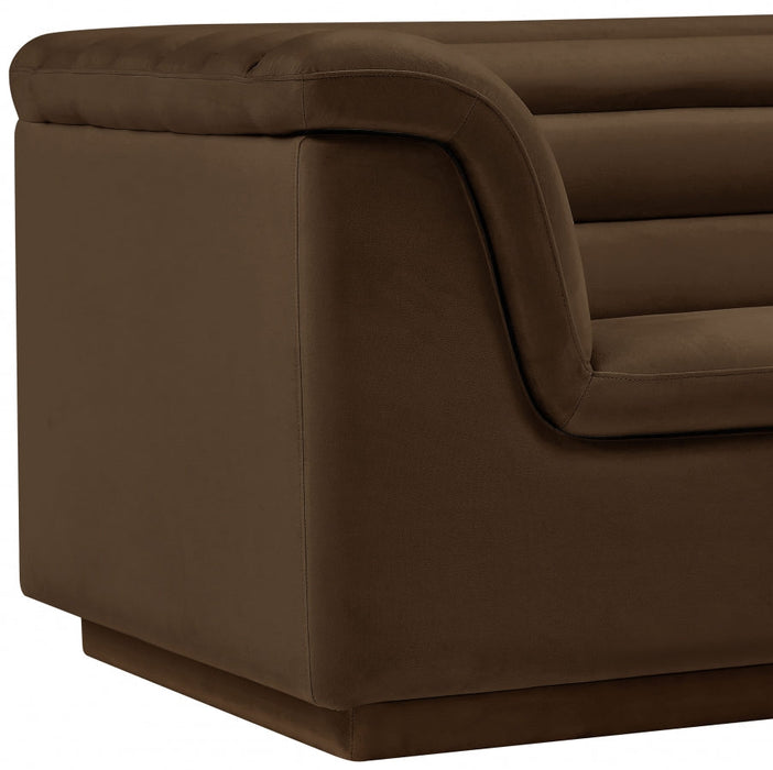 Brown Cascade Velvet Fabric Chair - 192Brown-C - Vega Furniture