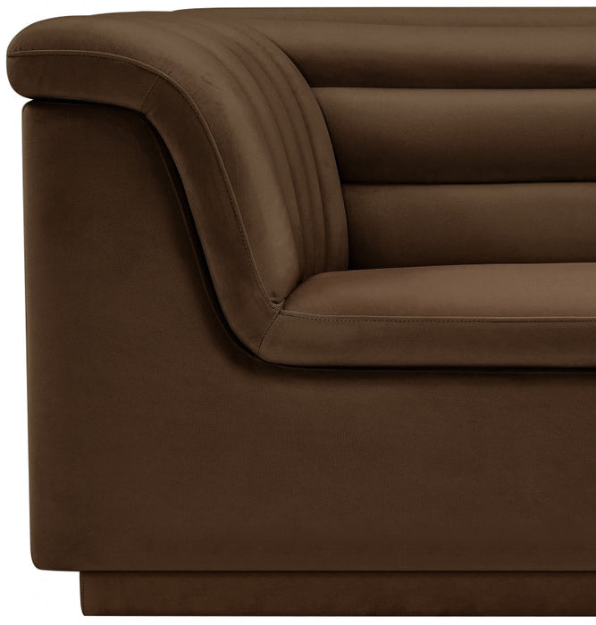 Brown Cascade Velvet Fabric Chair - 192Brown-C - Vega Furniture