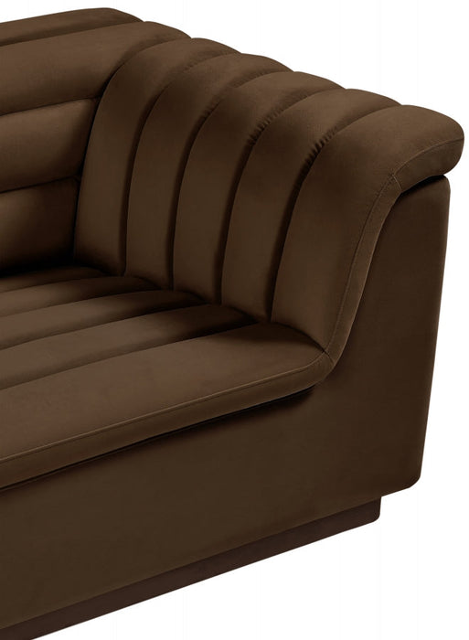 Brown Cascade Velvet Fabric Chair - 192Brown-C - Vega Furniture