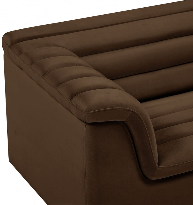 Brown Cascade Velvet Fabric Chair - 192Brown-C - Vega Furniture