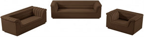 Brown Cascade Velvet Fabric Loveseat - 192Brown-L - Vega Furniture