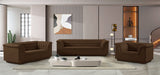 Brown Cascade Velvet Fabric Loveseat - 192Brown-L - Vega Furniture