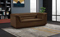 Brown Cascade Velvet Fabric Loveseat - 192Brown-L - Vega Furniture