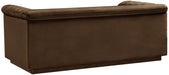 Brown Cascade Velvet Fabric Loveseat - 192Brown-L - Vega Furniture