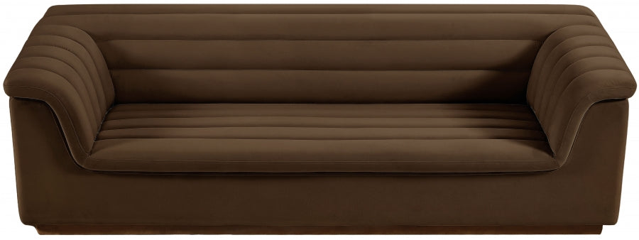 Brown Cascade Velvet Fabric Sofa - 192Brown-S - Vega Furniture