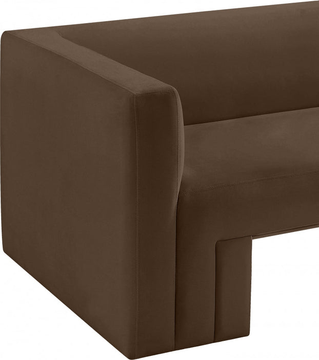 Brown Henson Velvet Chair - 665Brown-C - Vega Furniture