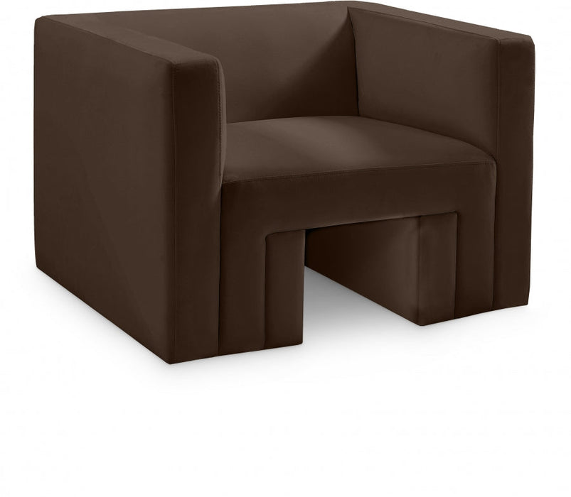 Brown Henson Velvet Chair - 665Brown-C - Vega Furniture