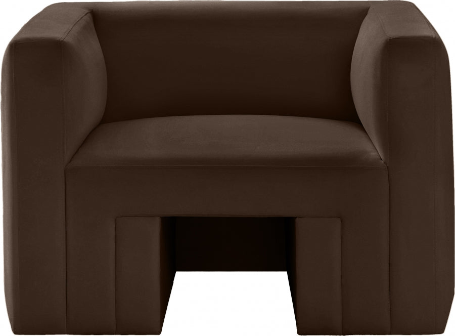 Brown Henson Velvet Chair - 665Brown-C - Vega Furniture