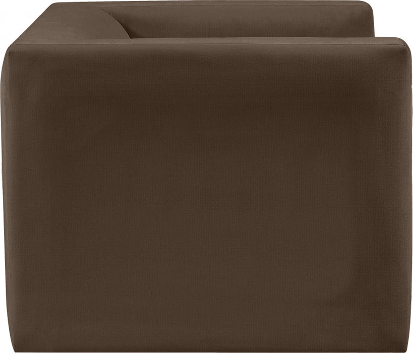 Brown Henson Velvet Chair - 665Brown-C - Vega Furniture