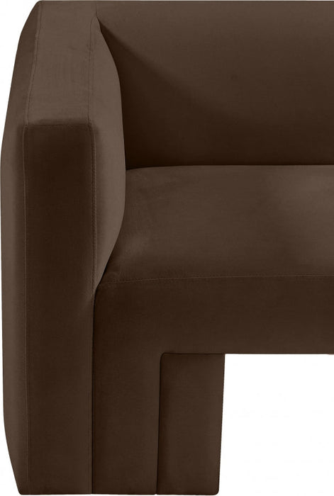 Brown Henson Velvet Loveseat - 665Brown-L - Vega Furniture