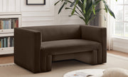 Brown Henson Velvet Loveseat - 665Brown-L - Vega Furniture