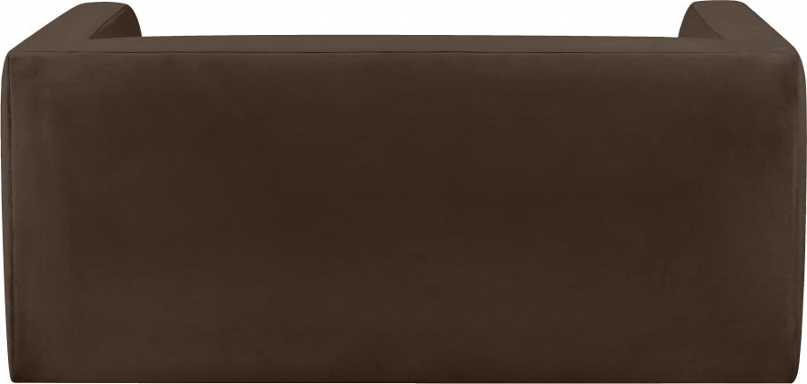 Brown Henson Velvet Loveseat - 665Brown-L - Vega Furniture