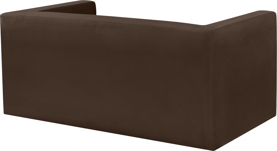 Brown Henson Velvet Loveseat - 665Brown-L - Vega Furniture