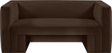 Brown Henson Velvet Loveseat - 665Brown-L - Vega Furniture