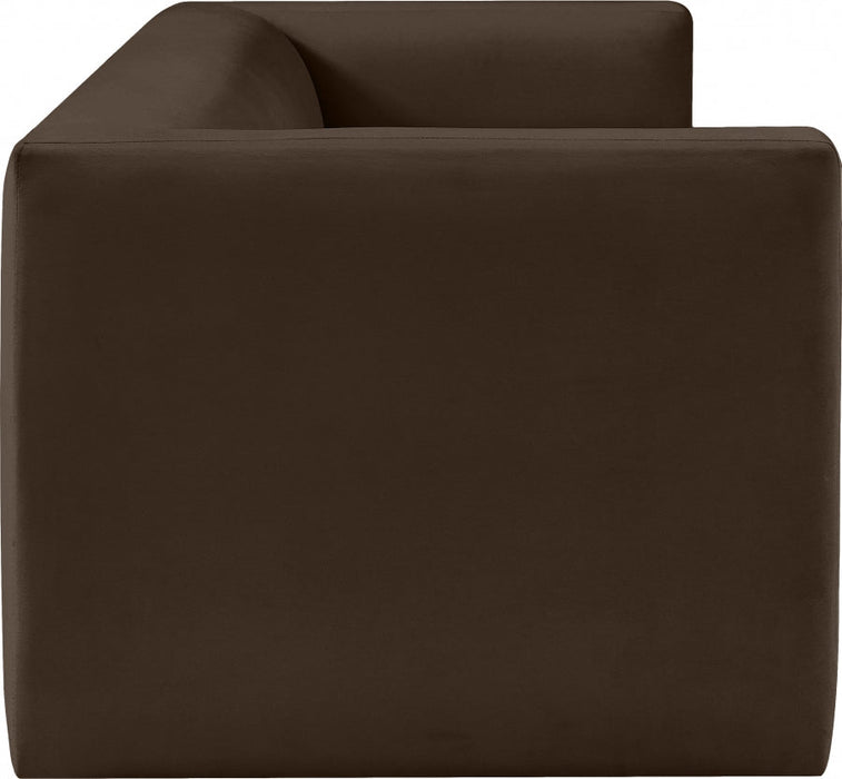 Brown Henson Velvet Sofa - 665Brown-S - Vega Furniture