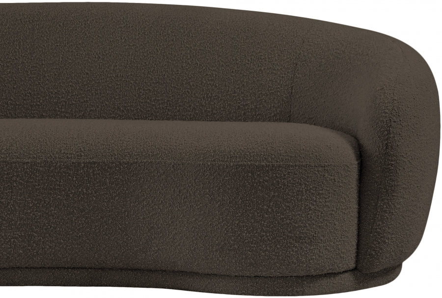 Brown Hyde Boucle Fabric Loveseat - 693Brown-L - Vega Furniture