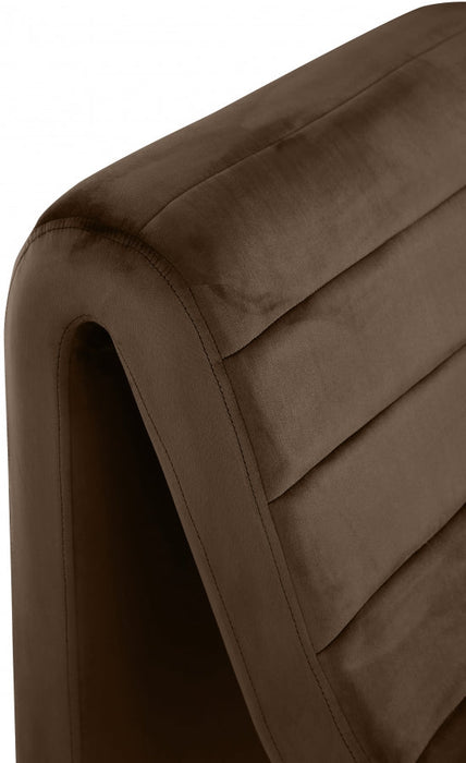 Brown Ivy Velvet Accent Chair - 403Brown - Vega Furniture