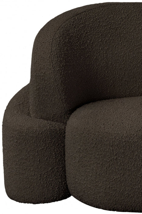 Brown Principessa Boucle Fabric Living Room Chair - 108Brown-C - Vega Furniture