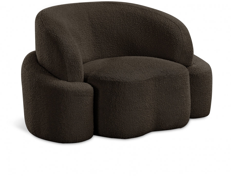 Brown Principessa Boucle Fabric Living Room Chair - 108Brown-C - Vega Furniture