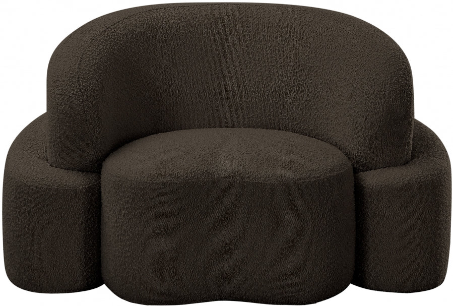 Brown Principessa Boucle Fabric Living Room Chair - 108Brown-C - Vega Furniture