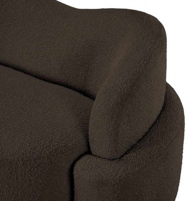 Brown Principessa Boucle Fabric Sofa - 108Brown-S - Vega Furniture