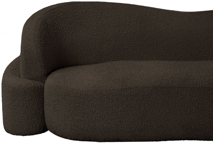 Brown Principessa Boucle Fabric Sofa - 108Brown-S - Vega Furniture