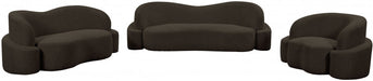 Brown Principessa Boucle Fabric Sofa - 108Brown-S - Vega Furniture