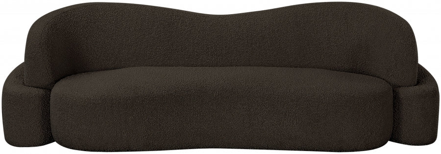 Brown Principessa Boucle Fabric Sofa - 108Brown-S - Vega Furniture