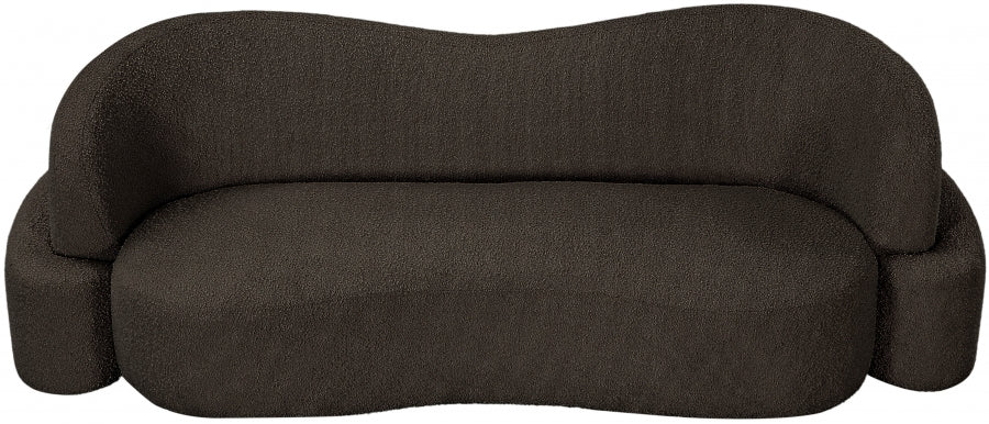 Brown Principessa Boucle Fabric Sofa - 108Brown-S - Vega Furniture