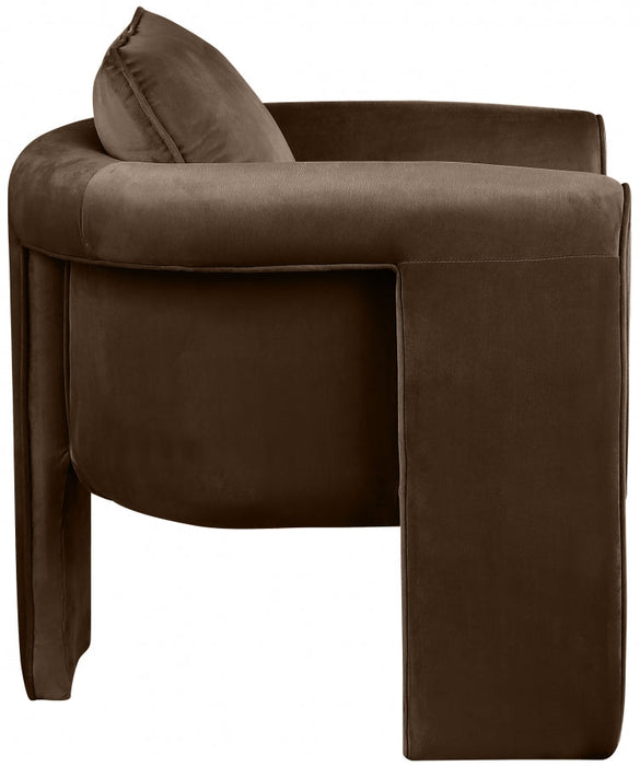 Brown Sloan Velvet Accent Chair - 424Brown - Vega Furniture