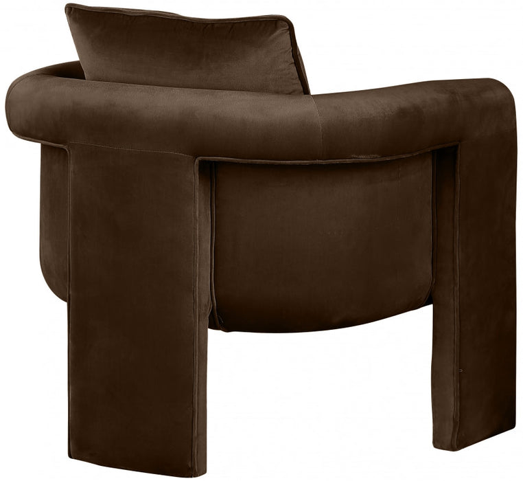 Brown Sloan Velvet Accent Chair - 424Brown - Vega Furniture