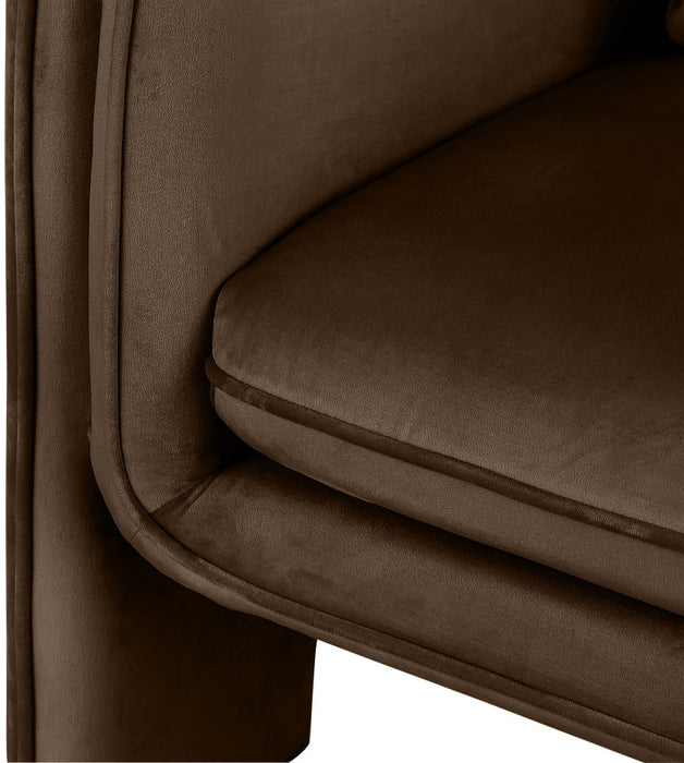 Brown Sloan Velvet Accent Chair - 424Brown - Vega Furniture