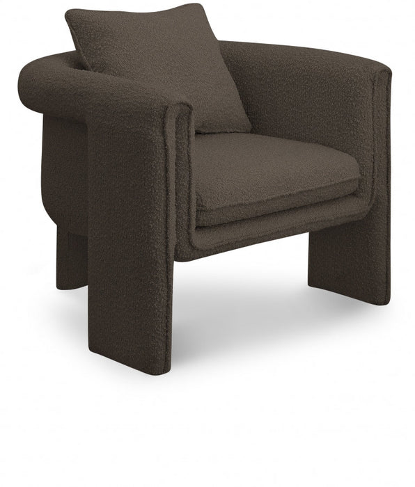 Brown Stylus Boucle Accent Chair - 425Brown - Vega Furniture