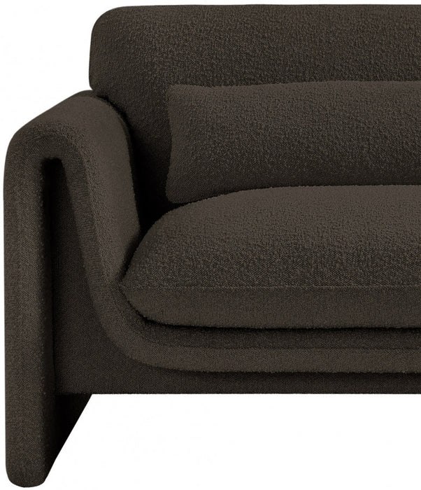 Brown Stylus Boucle Fabric Chair - 198Brown-C - Vega Furniture